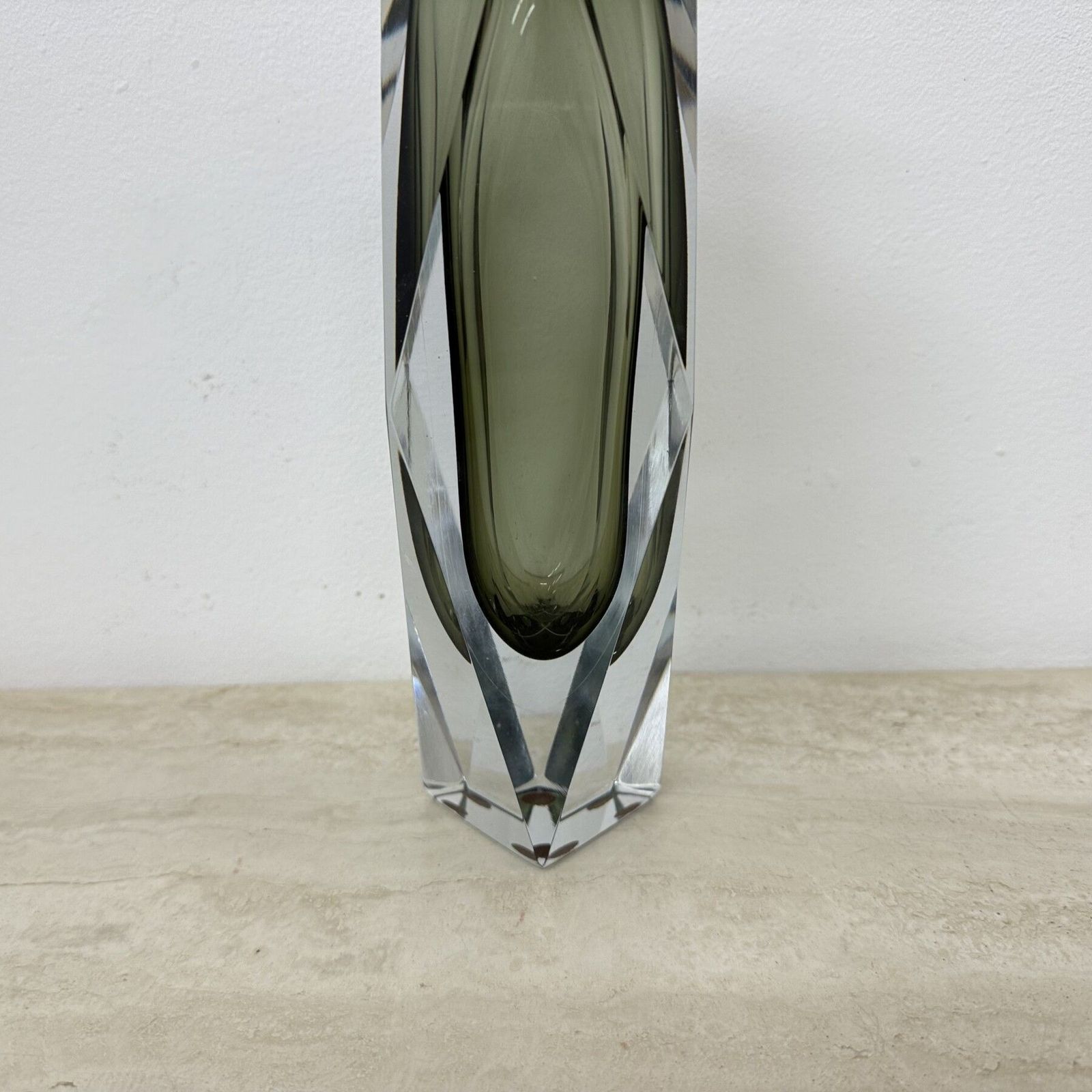 photo vintage Murano Sommerso Glass Faceted Vase By Flavio Poli , 1970s