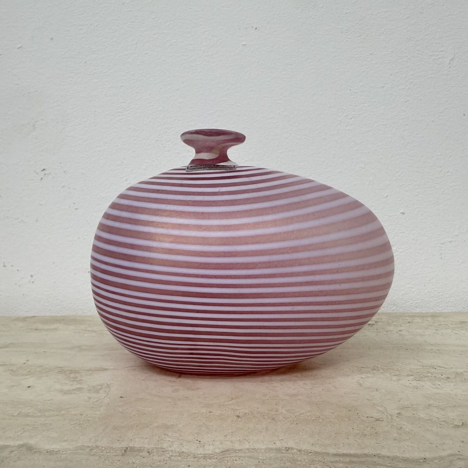 Bertil Vallien For Kosta Boda Sweden Pink Glass Vase , 1990s photo furniture