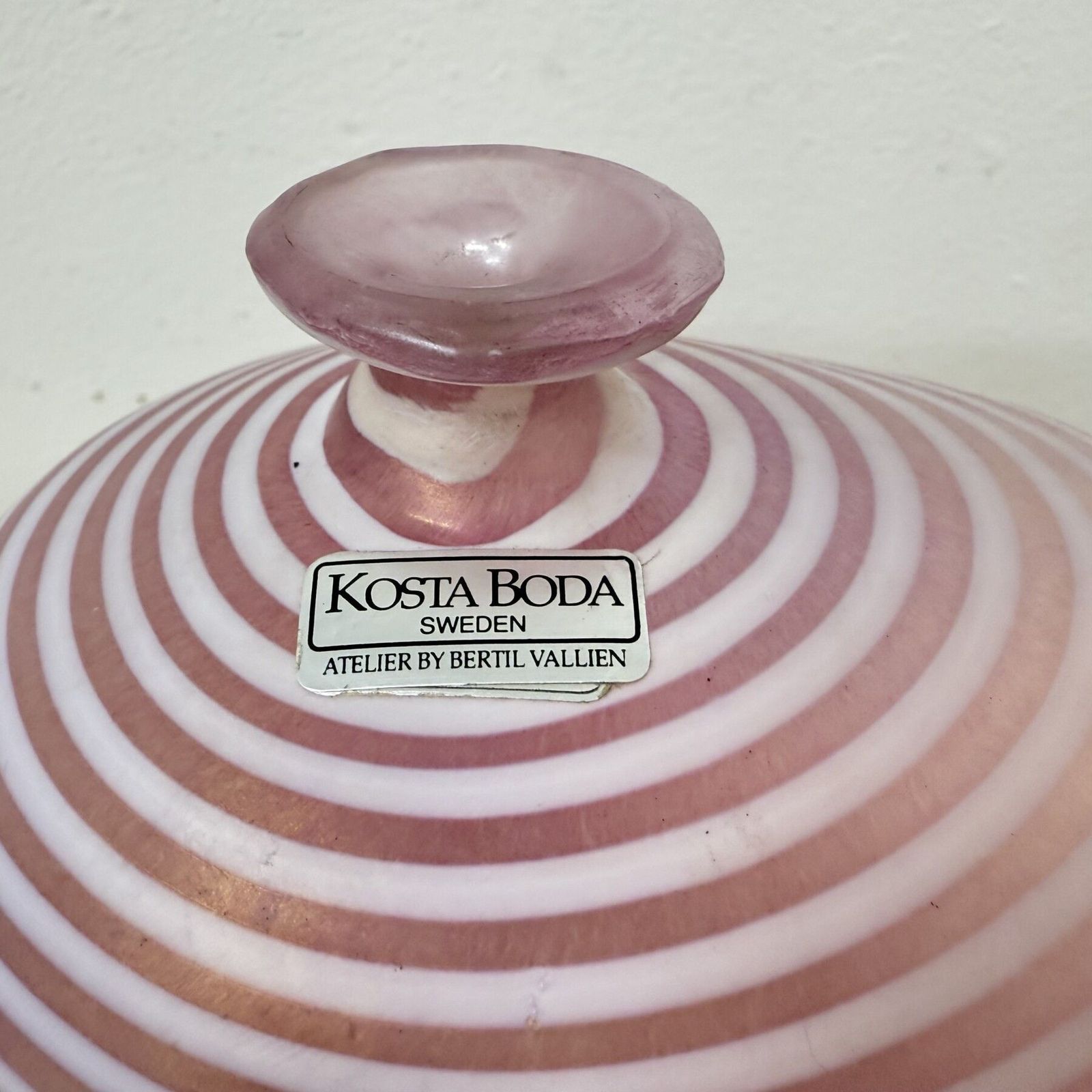 Bertil Vallien For Kosta Boda Sweden Pink Glass Vase , 1990s photo buy