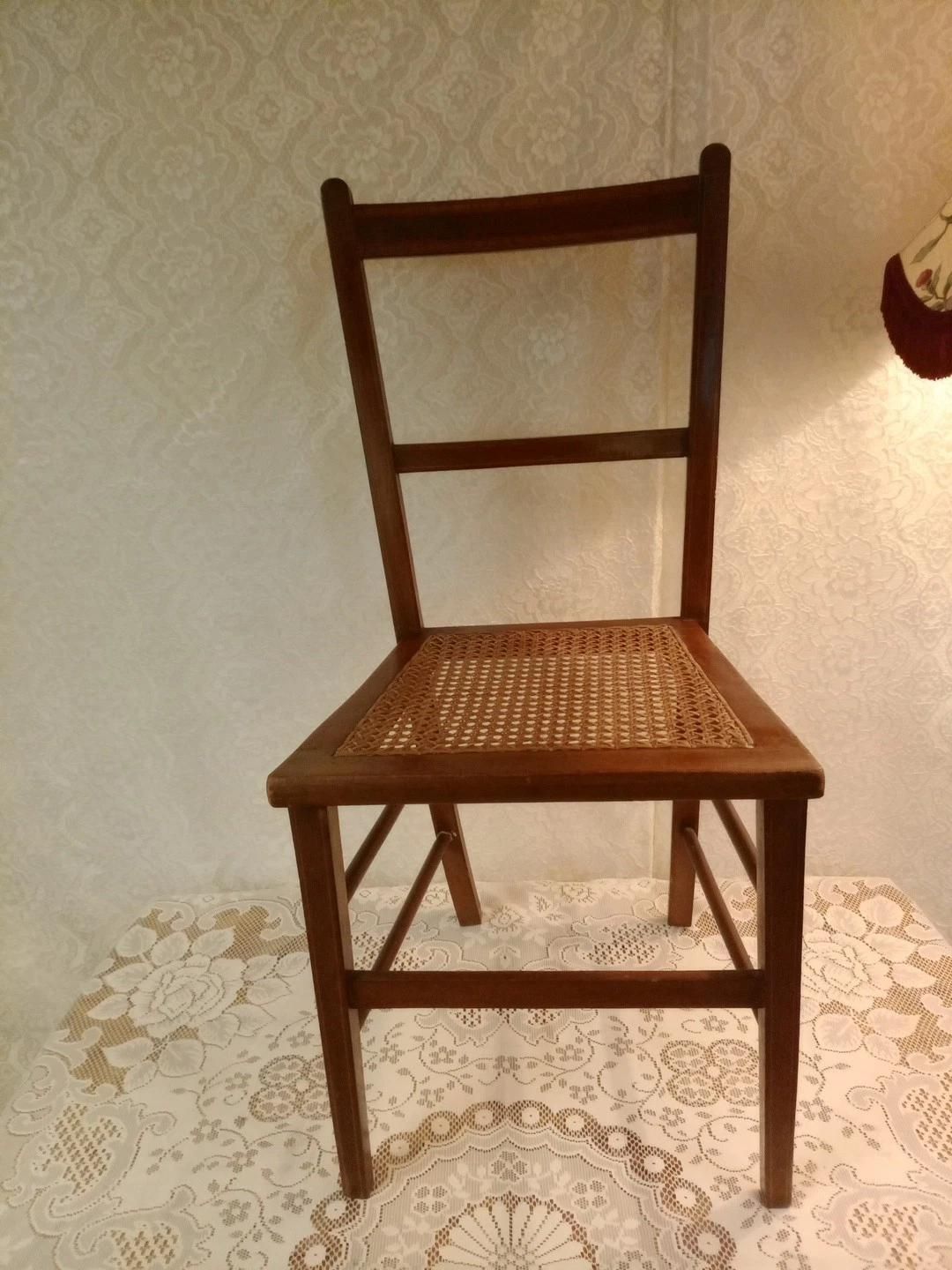 Antique Edwardian Cane Occasional Side Hall Chair