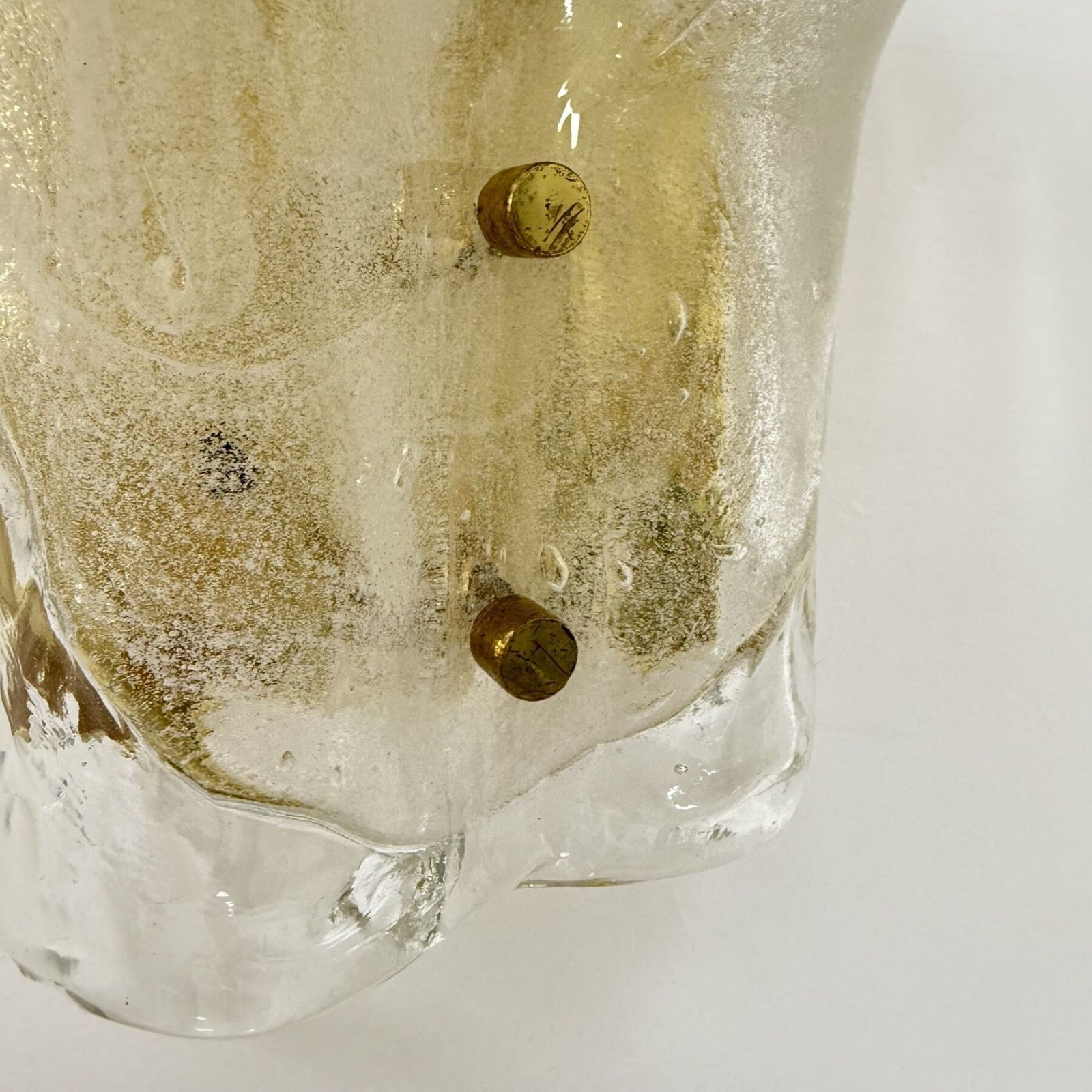 Large Brass And Melting Glass Petal Sconce Attributed To J. T. Kalmar For Kalmar, Austria, 1970s photo vintage