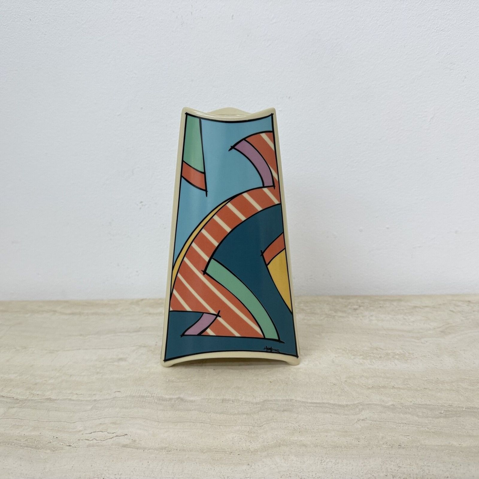 Rosenthal Studio Linie Flash One Vase Ceramic , 1980s Memphis photo vintage