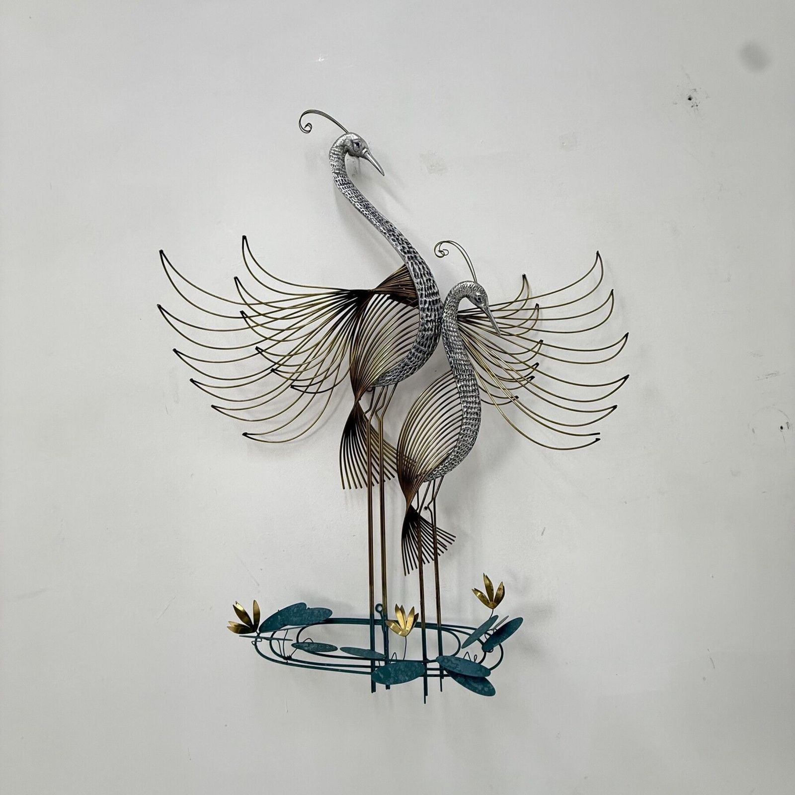 Curtis Jere Vintage Peacock Wall Art Signed , 1970s photo furniture