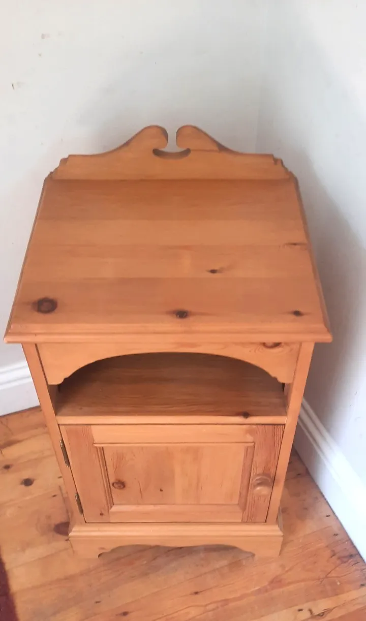 Vintage Country Style Solid Pine Bedside Cabinet Table photo Furniture
