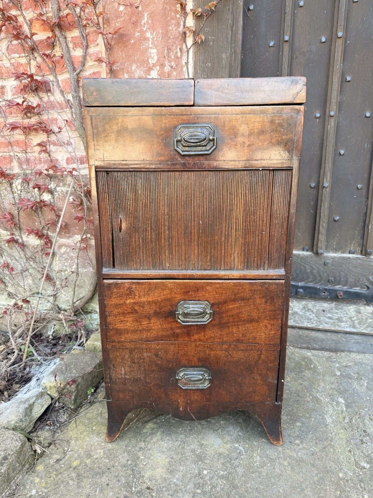 Unique Handsome Antique Mahogany Georgian Commode Wash Night Stand C 1820
