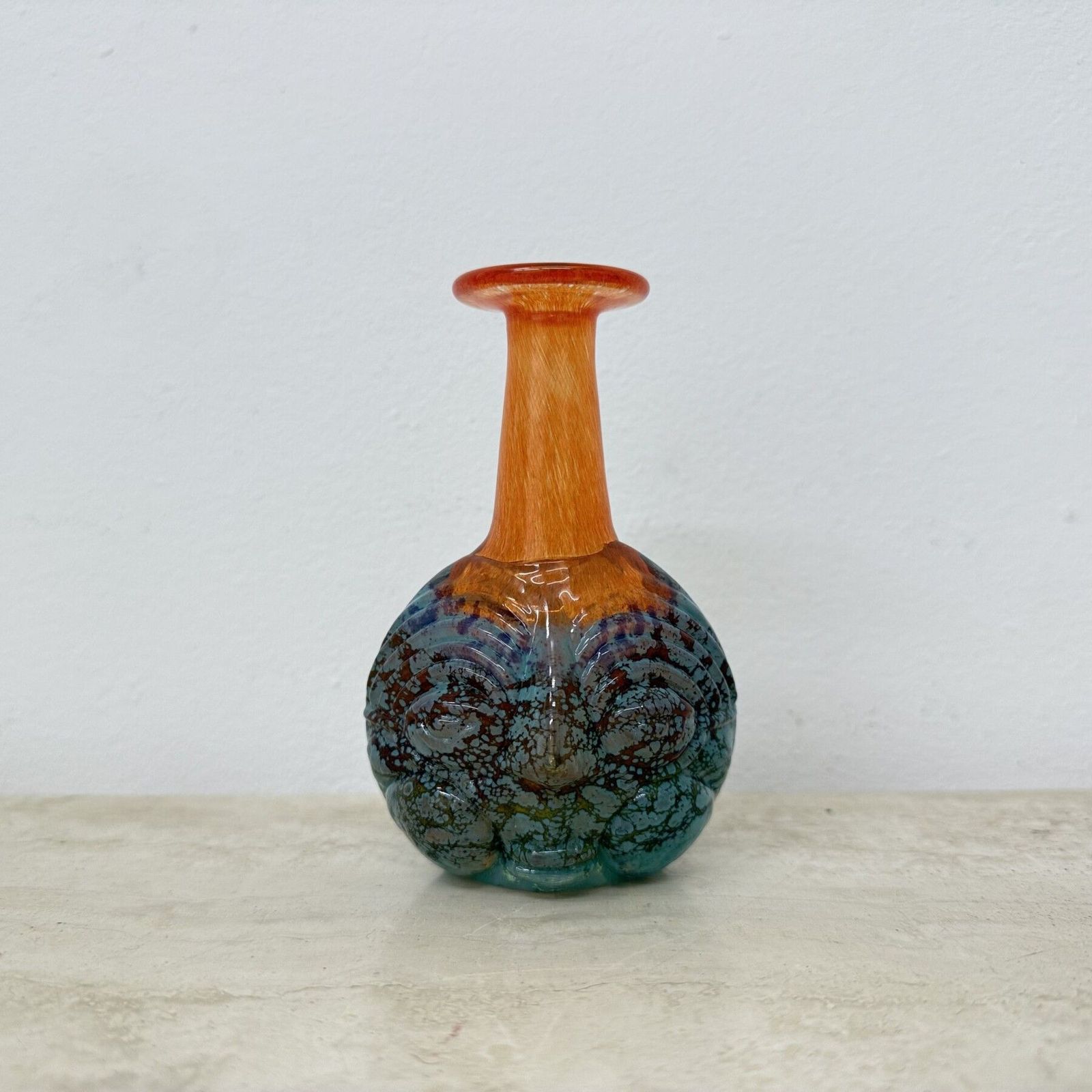 Home Decor Rare Kjell Engman For Kosta Boda Sweden Vase Rio Face Glass Miniature Vase photo