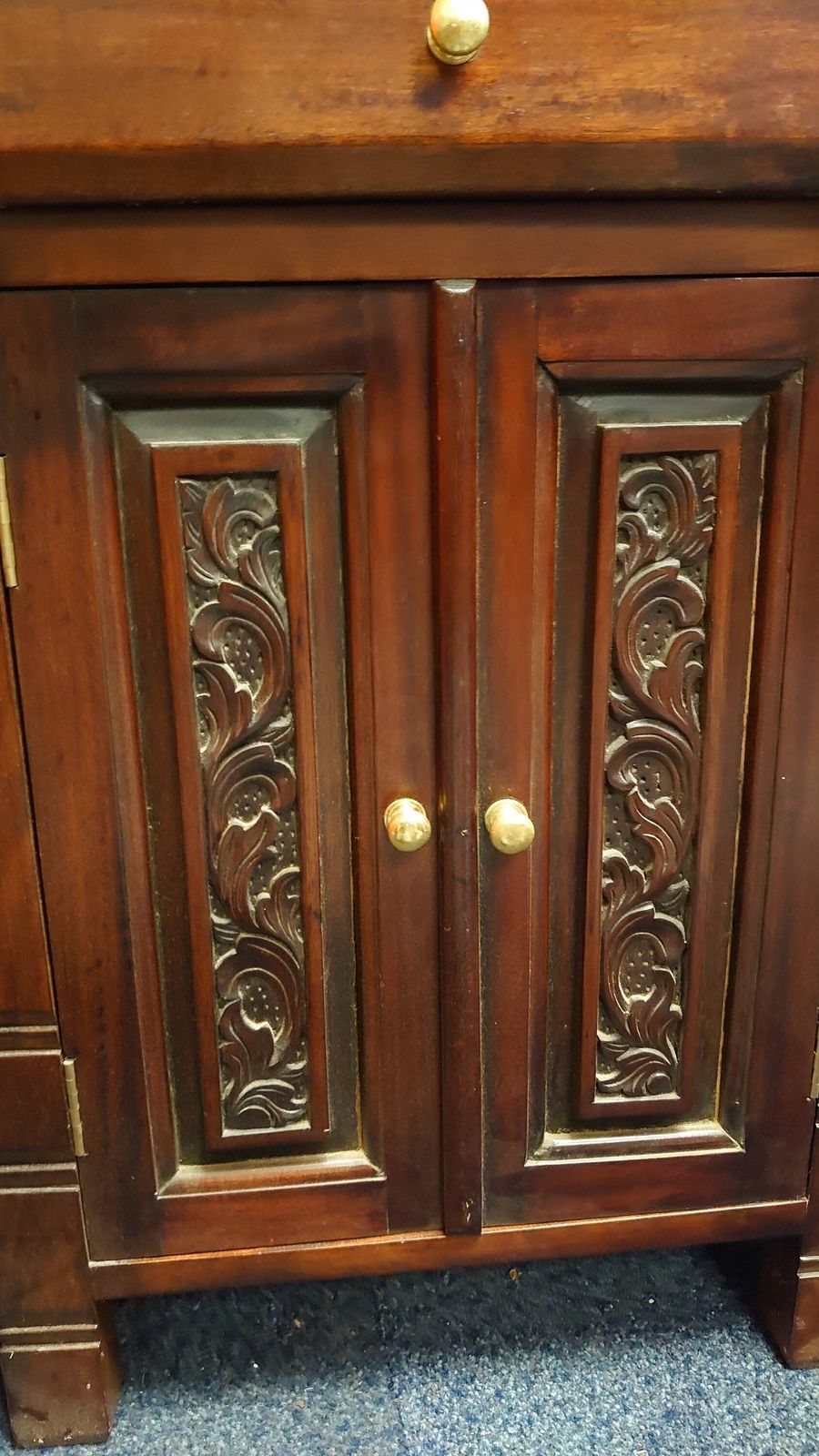 photo for sale Victorian Reproduction Hallway Stand With Candle Sconces   1980s/90s. Very Good Condition. Mahogany Effect   2.26m Tall 0.98m Wide 0.4m Dep