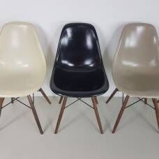 Eames Herman Miller Dsw Side Chairs In Monochrome   Black / Grey / Greige / Parchment photo buy