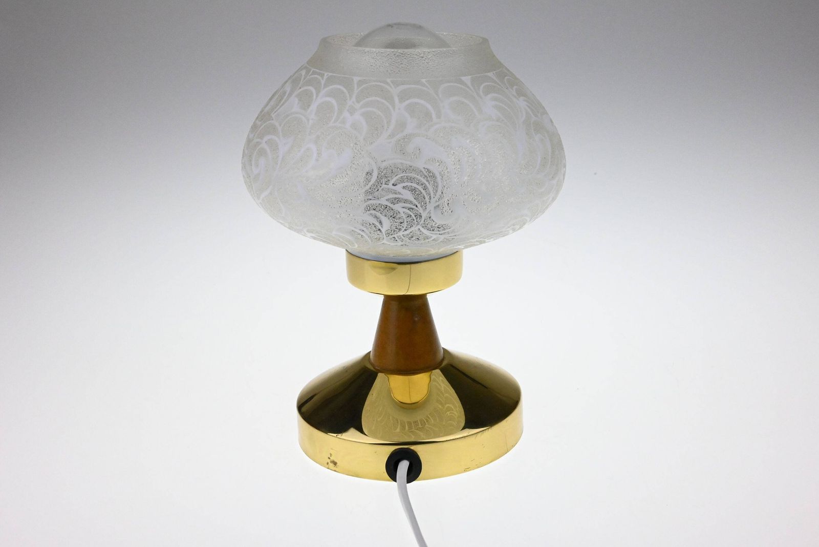 Mid Century Lamp, Desk Lamp, Bedside Lamp, Table Lamp, Mid Century Light, Glass Lamp, Bedside Light, Table Light, Retro Lighting photo for sale