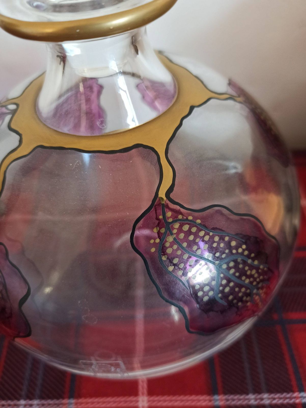 Ichendorf (W Germany) Hand Painted Glass Decanter. Excellent Condition. photo Home Decor
