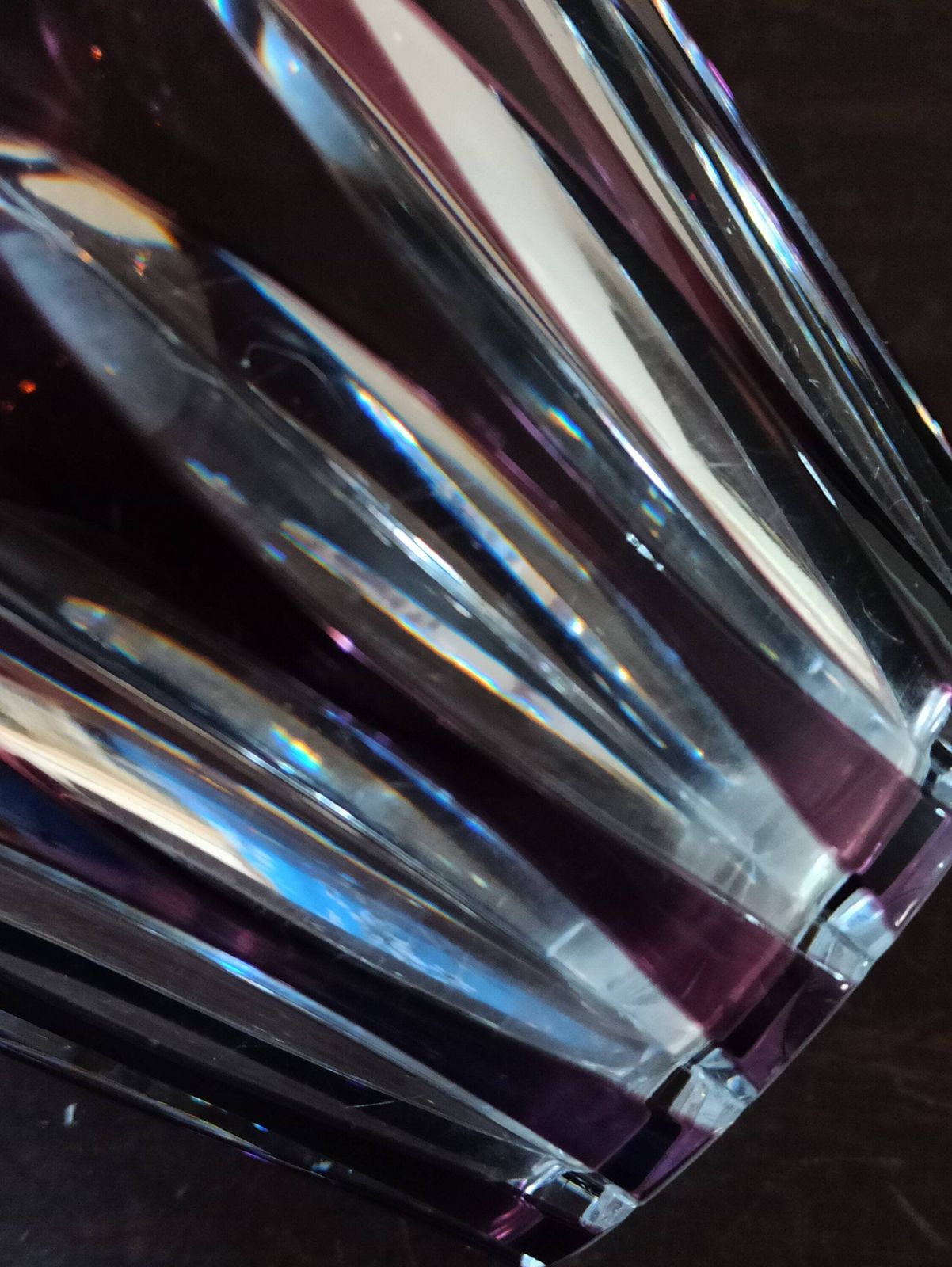 Vintage Stunning Purple Cut Crystal Vase. Nachtmann. Very Good To Excellent Condition. photo vinterior