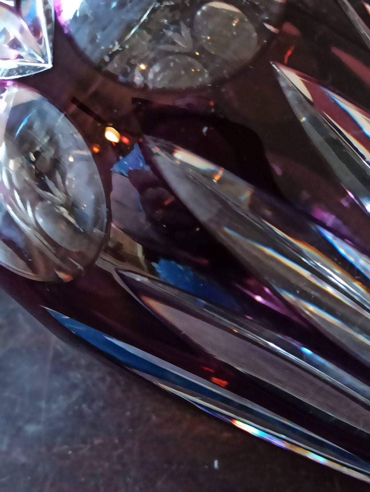 Vintage Stunning Purple Cut Crystal Vase. Nachtmann. Very Good To Excellent Condition. photo vintage