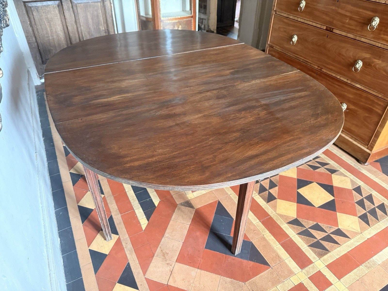 Antique Mahogany Georgian Extendable Drop Leaf Dining Table Seats Around  6 photo 499.0