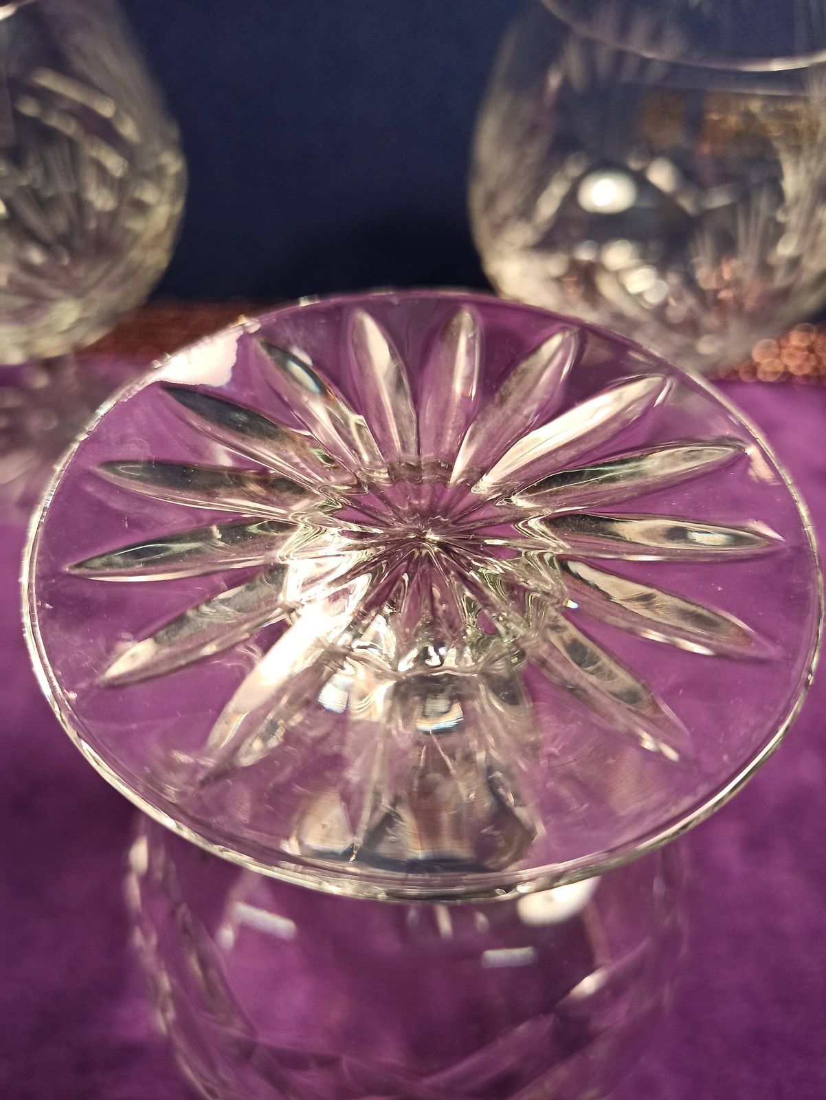 Trio Of Zawiercie Crystal Cut Brandy Glasses. Excellent Condition. photo buy