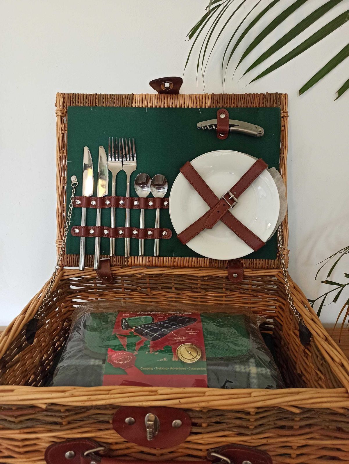 Wicker Picnic Basket For Two. John Lewis. Include, Blanket, Cooler Bag, Plates And Cutlery. Never Used. Very Good Condition.