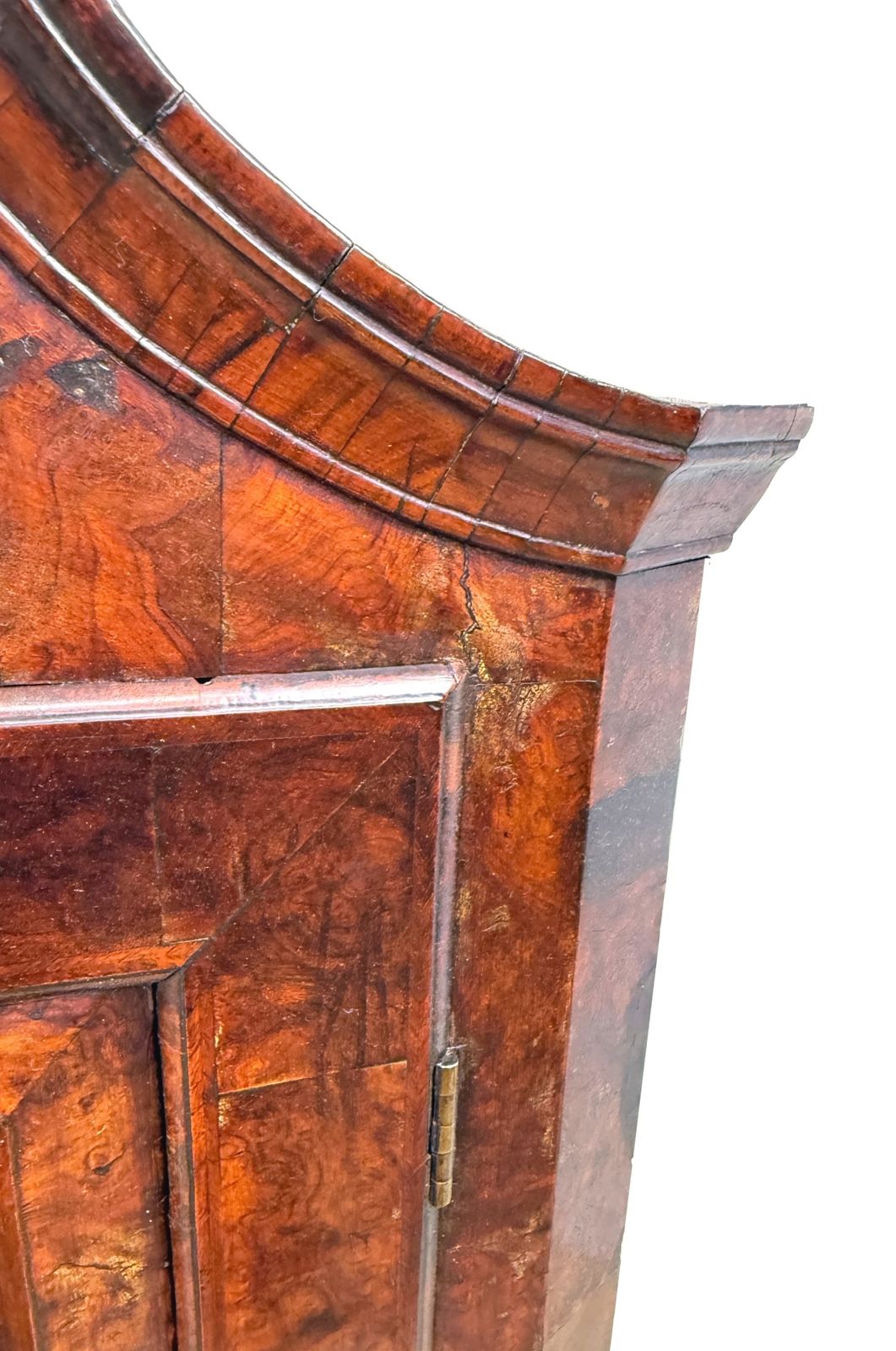 Queen Anne Burr Walnut Hanging Corner Cupboard (England, Circa 1710) photo vintage