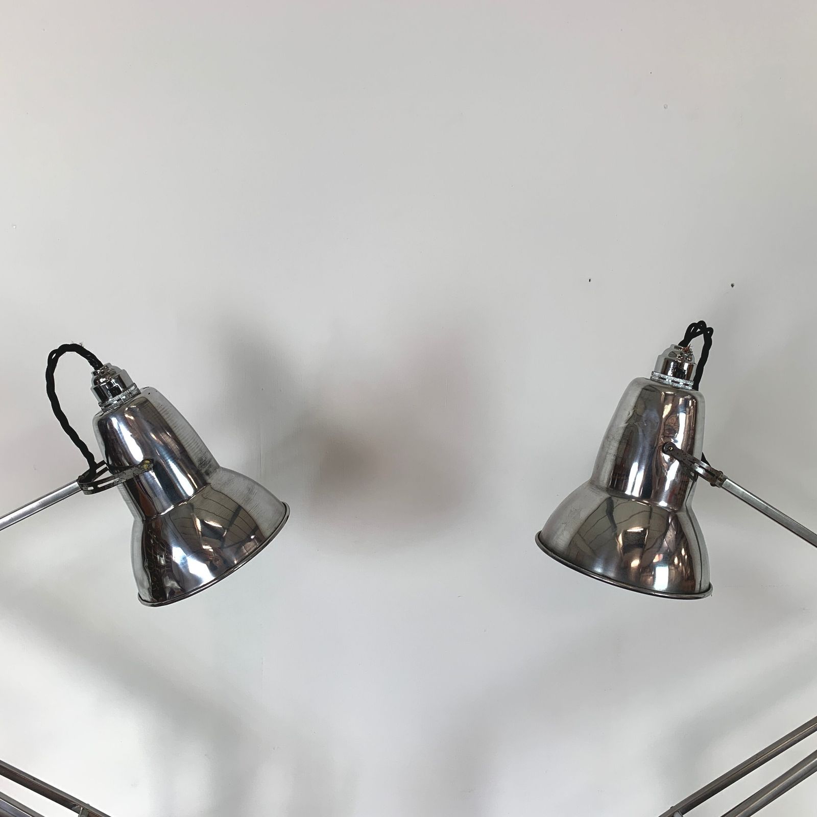 Pair Of Vintage Stripped And Polished Herbert Terry Anglepoise Lamps photo furniture