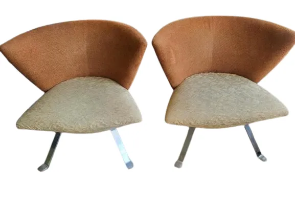 Giorgio Saporiti Post Modern Jada Slipper Chairs Very Rare Two Tone Model 1970s photo 1900.0