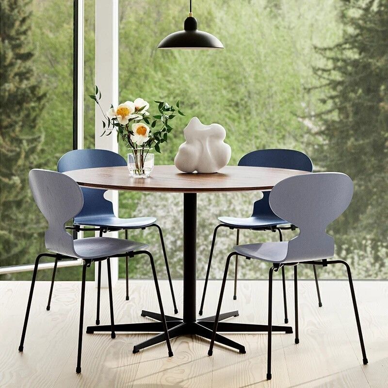 Set Of Four Fritz Hansen Ant™ 3101 Chair   Dusk Blue Coloured Ash photo vintage