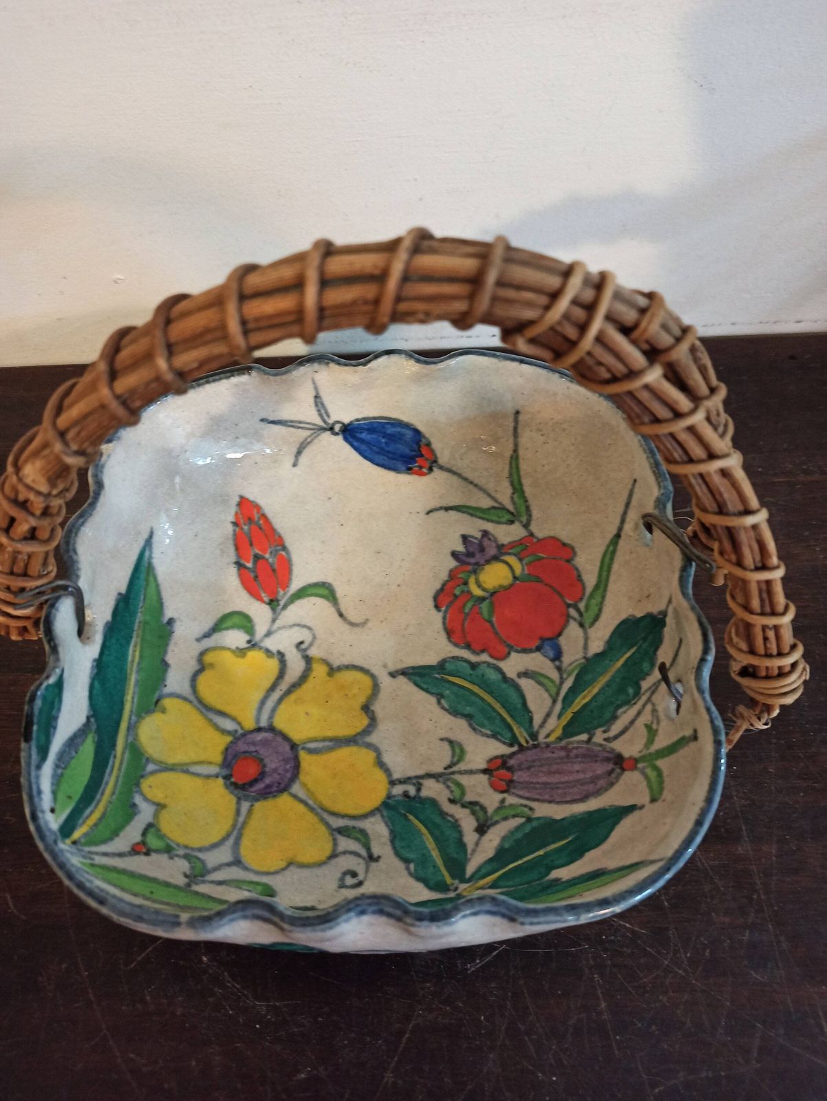 Antique Chinese Or Japanese Bon Bon Dish With Handle / Ornamental Flower Basket. Very Good Condition For Age. Possibly Early 1800s. photo furniture