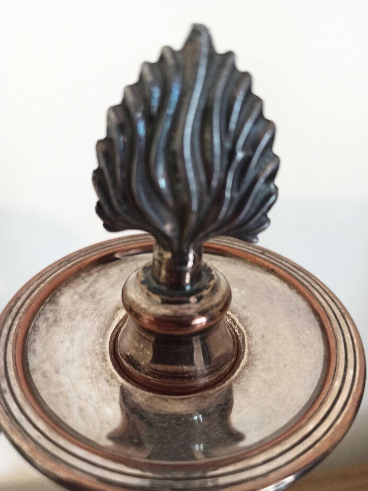 photo for sale Vintage 3 Tier Candelabra With Snuffer. Good Condition.