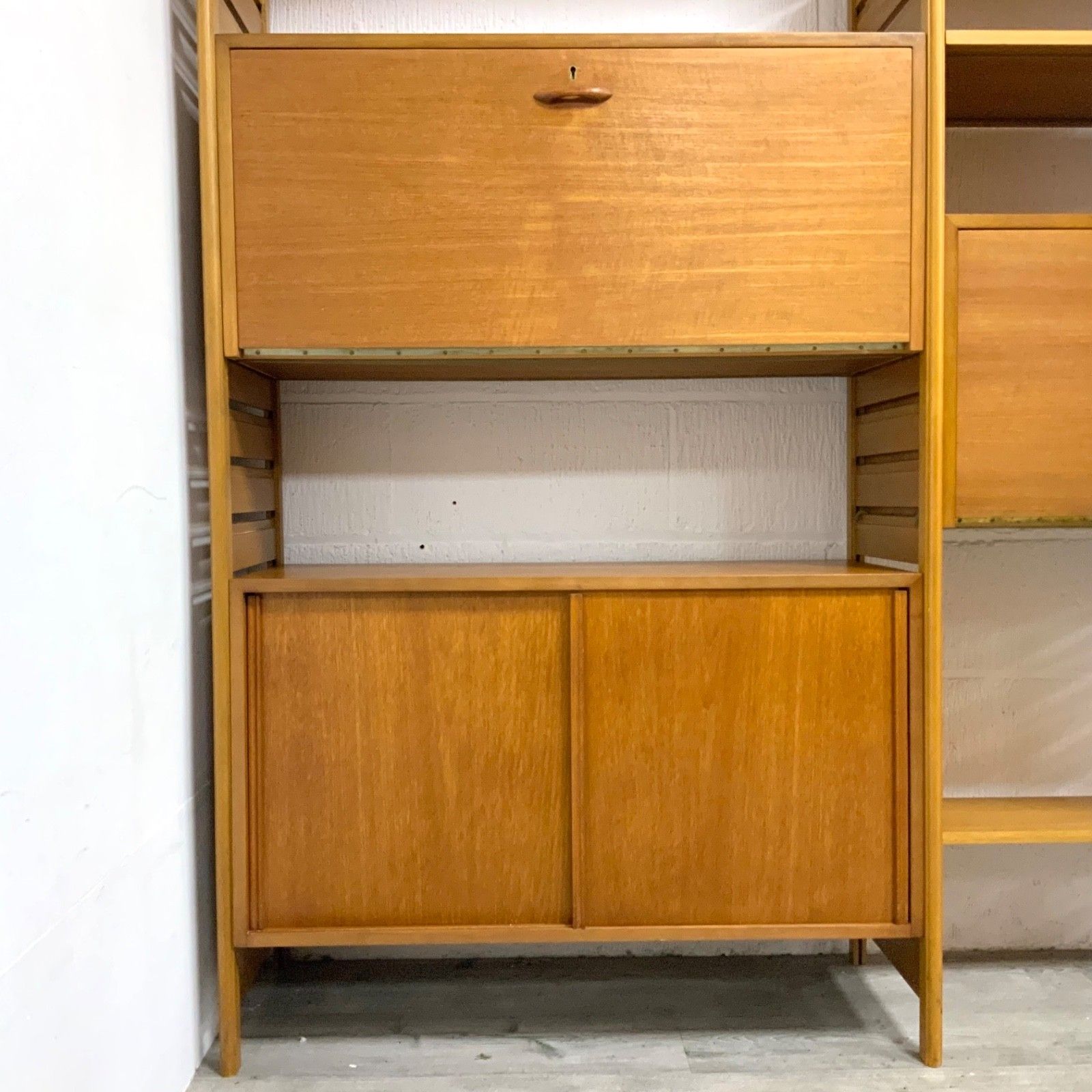 Vintage Staples Ladderax 2 Bay Modular Shelving Unit System Bookcase Teak 60s /2 photo 1495.0