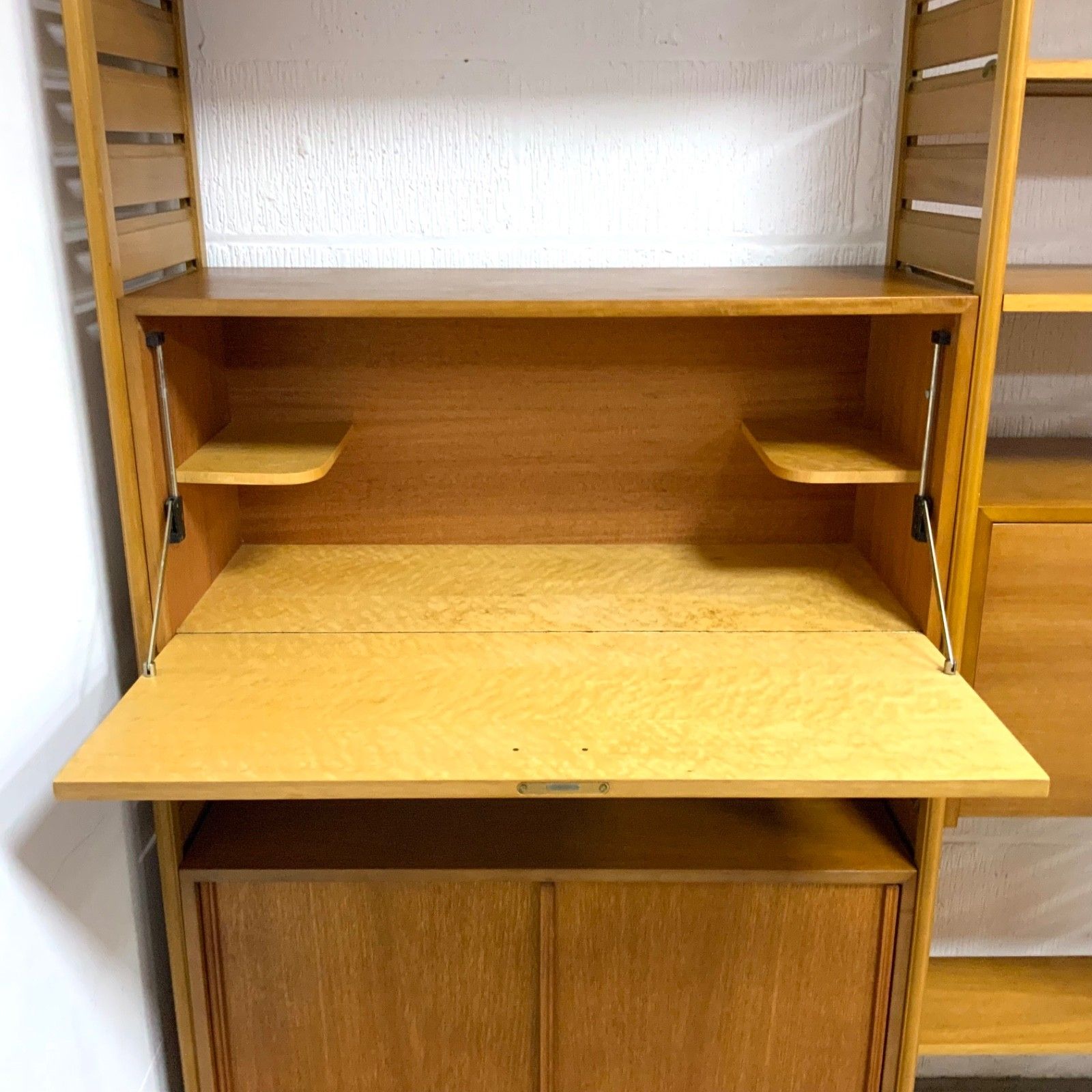Furniture Vintage Staples Ladderax 2 Bay Modular Shelving Unit System Bookcase Teak 60s /2 photo