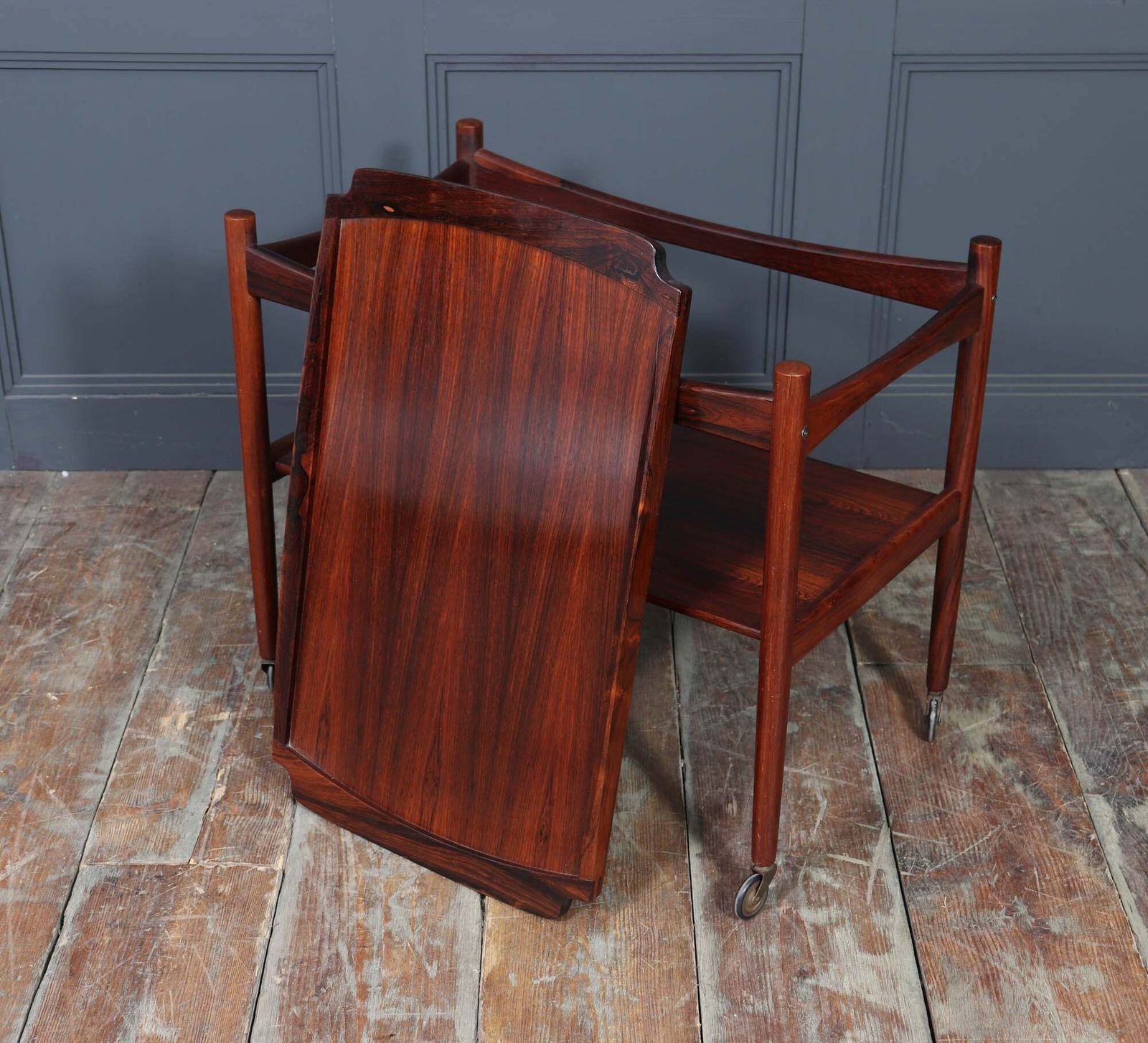 photo buy Mid Century Danish Rosewood Drinks Trolley, 1960s