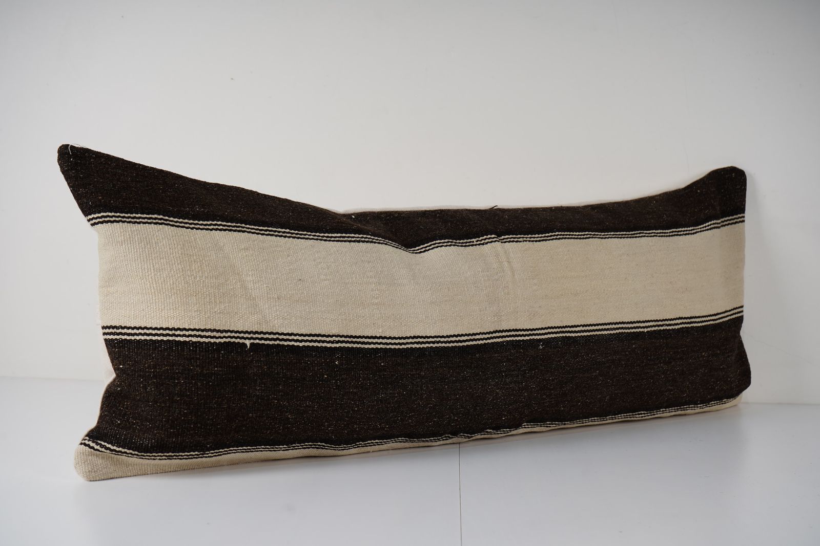 Bohemian Bedding Wool Kilim Pillow Cover Handmade Hippie Bed Pillow, Anatolian King Pillow, Shams Long Pillows For Bed photo furniture