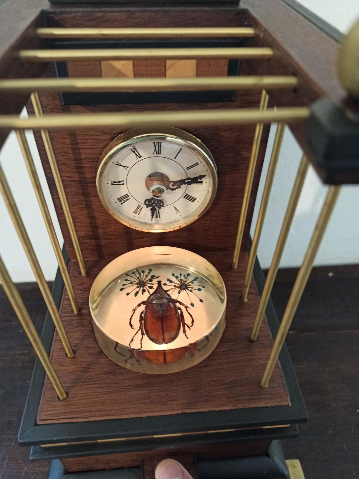 Unique Wooden Mantle Clock. Handmade. Battery Operated. Working Order. Very Good Condition. photo Home Decor