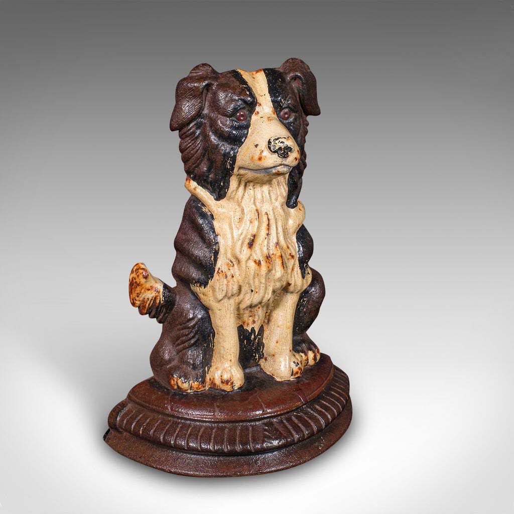 Pair Of Antique Border Collie Doorstops  English  Dog  Door Keepers Victorian photo vinterior