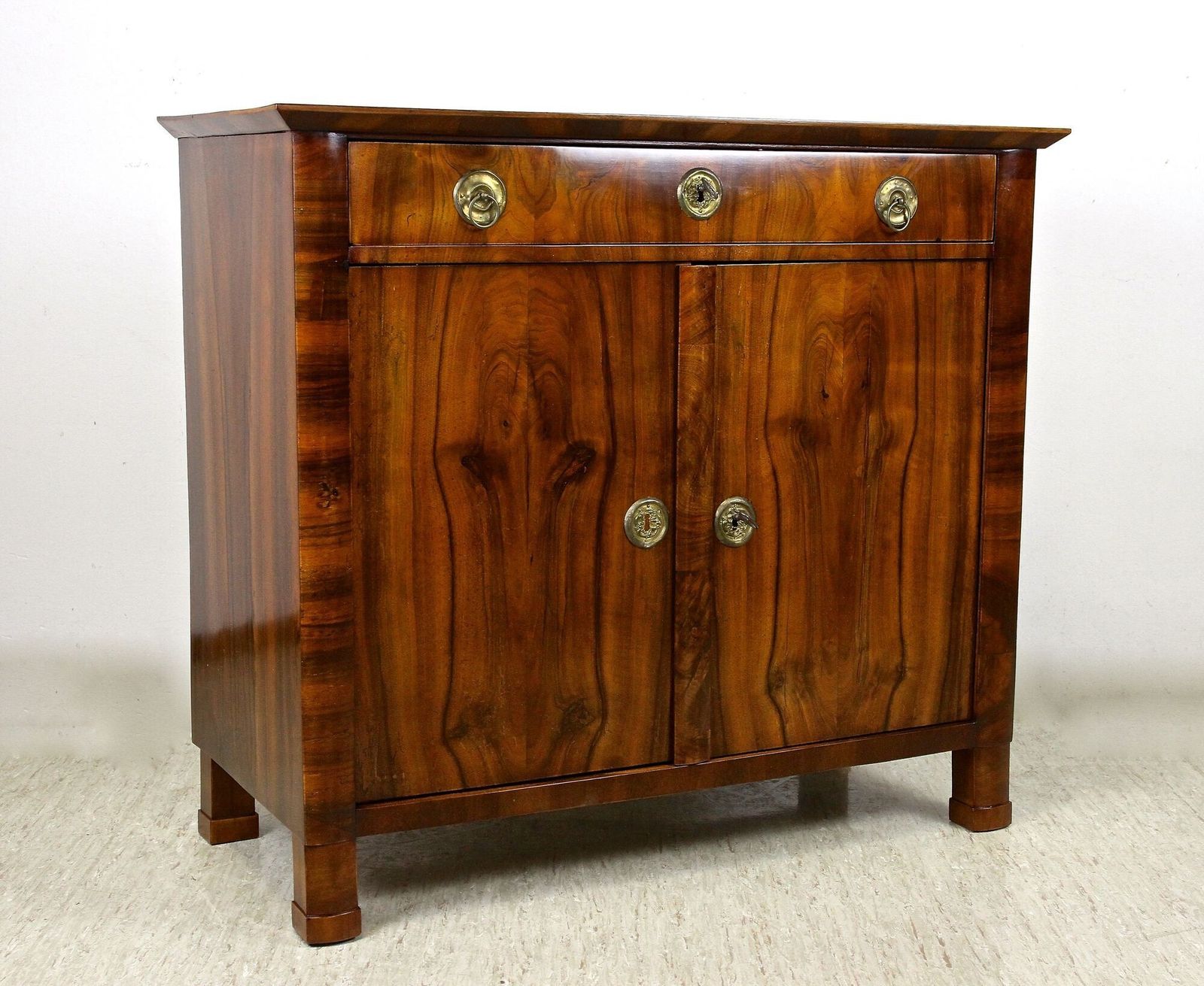 5800.0 19th Century Biedermeier Nutwood Commode/ Trumeau/ Half Cabinet, At Circa 1830 photo