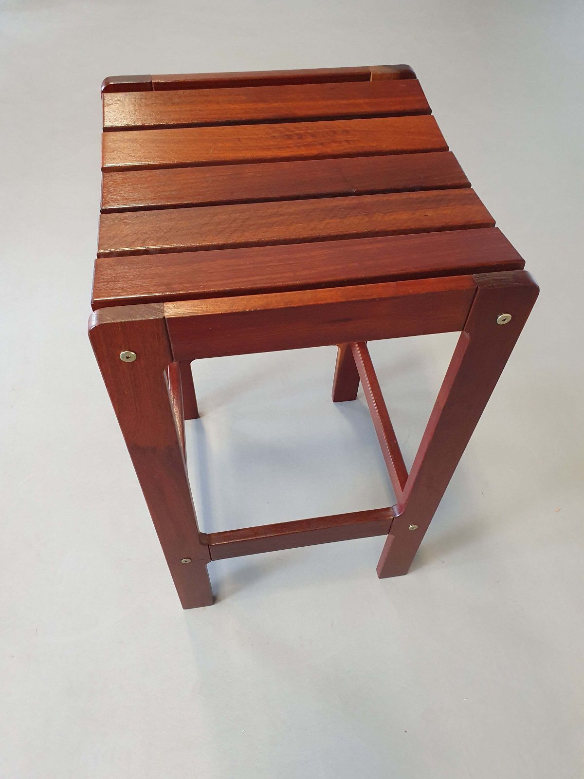 3 X Stool Meranti 70s. Height 71 Cm / Wide 42 Cm / Depth 40 Cm photo 600.0