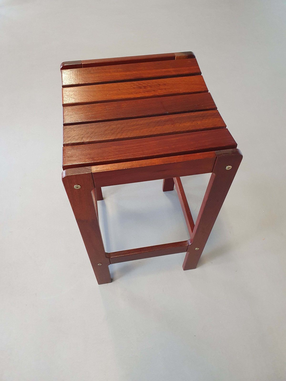 3 X Stool Meranti 70s. Height 71 Cm / Wide 42 Cm / Depth 40 Cm photo buy