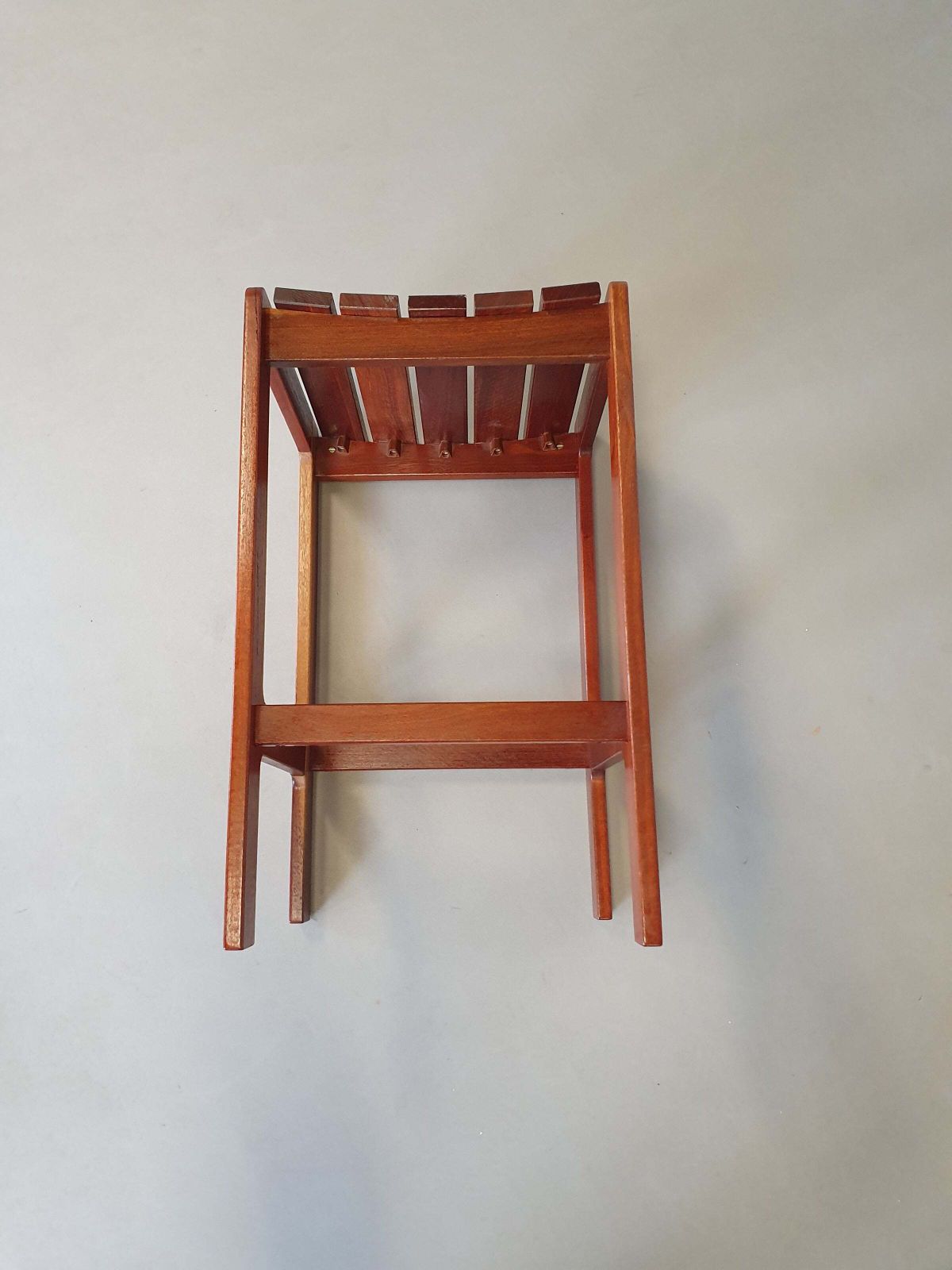 Furniture 3 X Stool Meranti 70s. Height 71 Cm / Wide 42 Cm / Depth 40 Cm photo