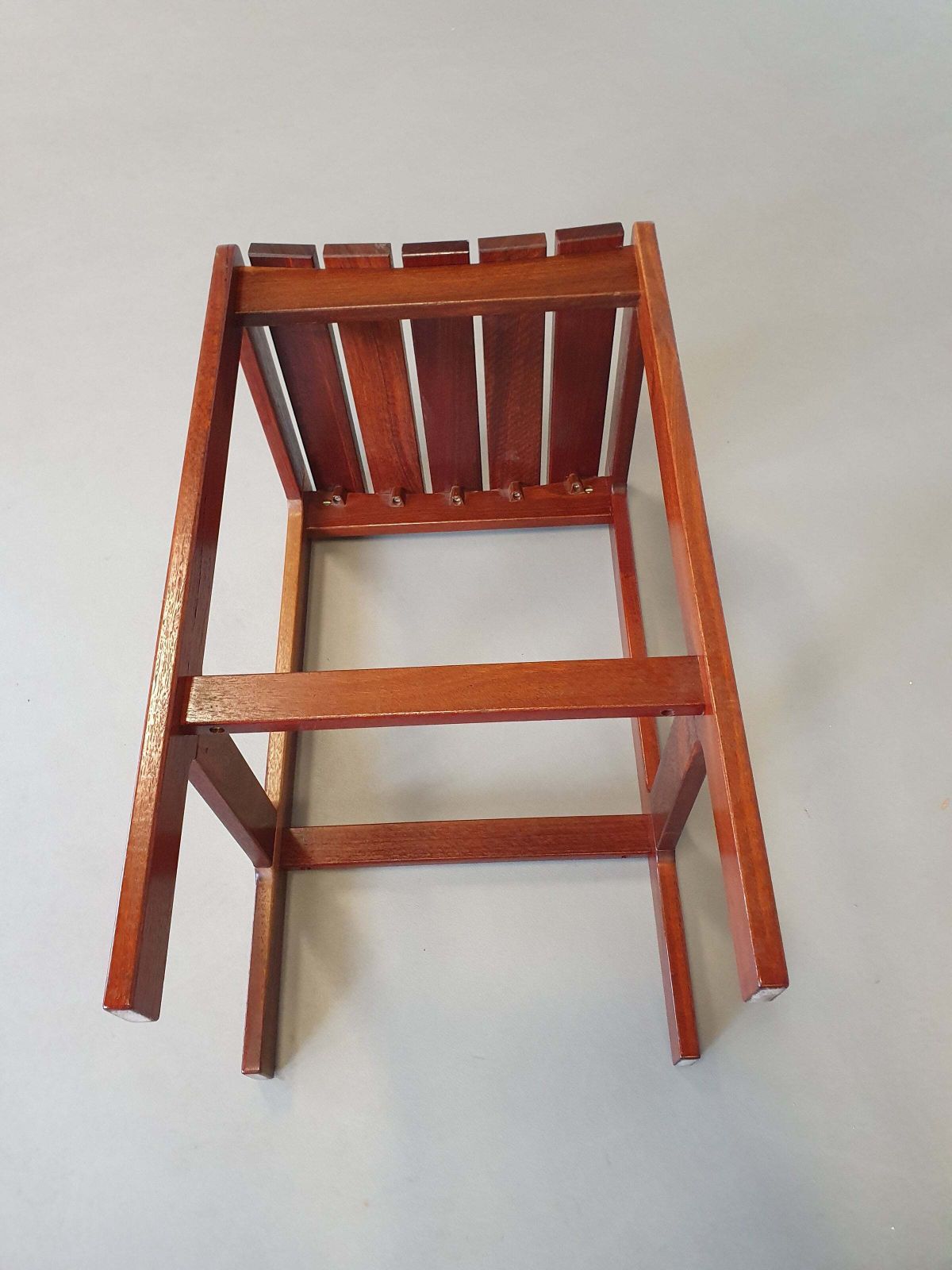 photo vinterior 3 X Stool Meranti 70s. Height 71 Cm / Wide 42 Cm / Depth 40 Cm