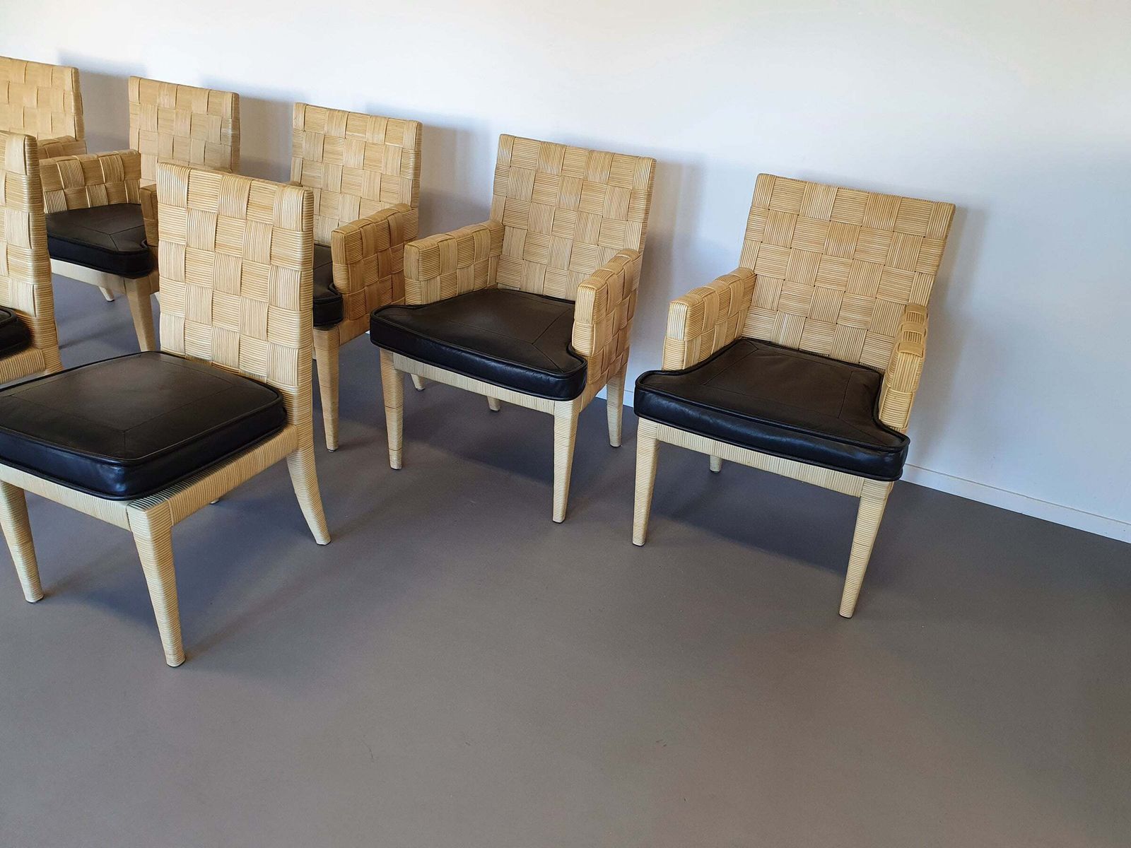 Donghia Block Island Chairs With Original Leather Seats By John Hutton photo for sale