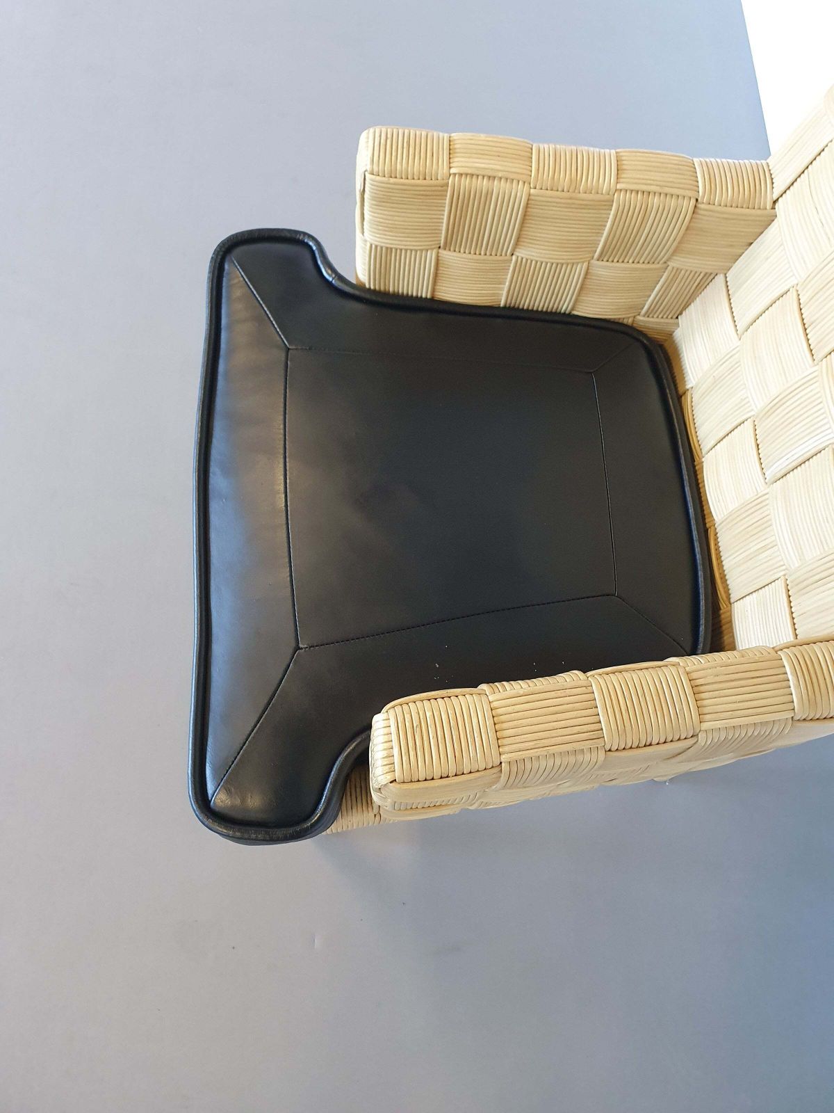 photo furniture Donghia Block Island Chairs With Original Leather Seats By John Hutton