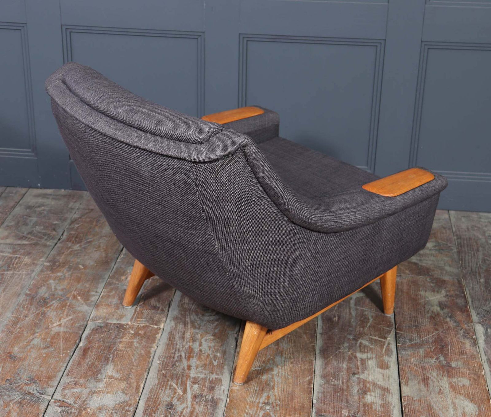 Mid Century Modern Danish Armchair With Oak Arm Rests, C. 1960s photo 1200.0