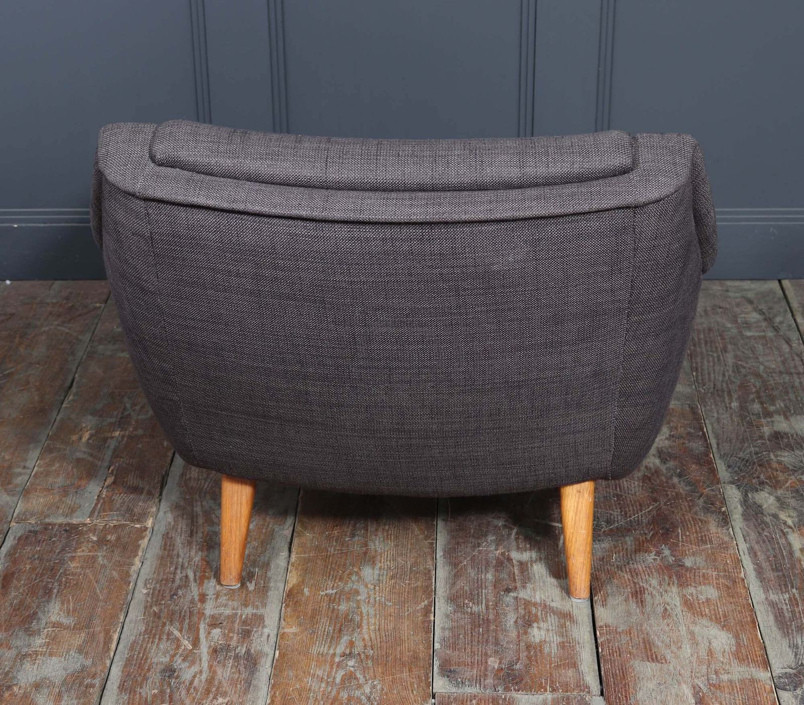 Mid Century Modern Danish Armchair With Oak Arm Rests, C. 1960s photo vinterior