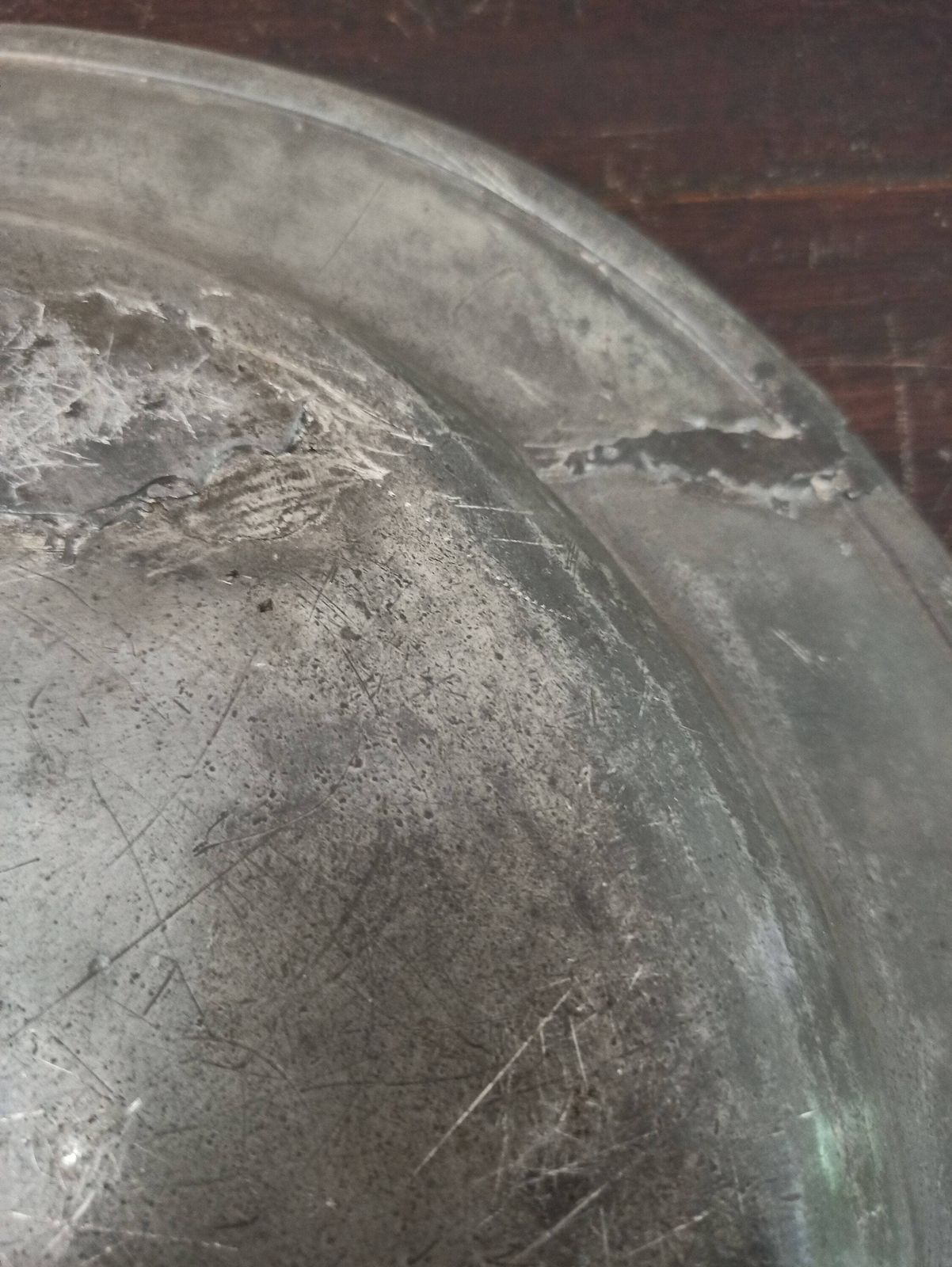 photo furniture Heavy Antique Pewter Plate. Early To Mid 1700s. J Watts. Very Rare. London Pewter.