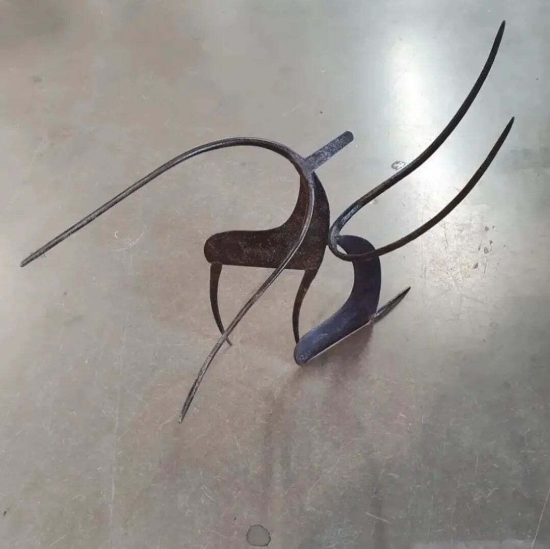 Beautiful Iron Sculpture Signed Ajp / Levens 1960s Jean Pierre Augier