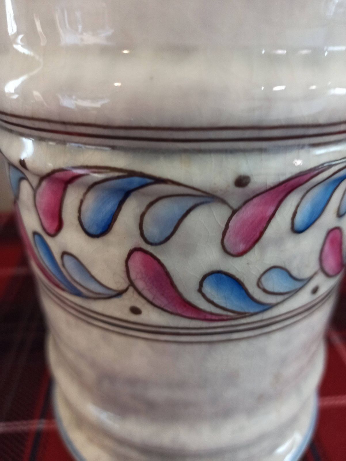 photo for sale Charlotte Rhead Double Handled Vase. Crown Ducal. 1930s. 18.5cm X 13.5cm.
