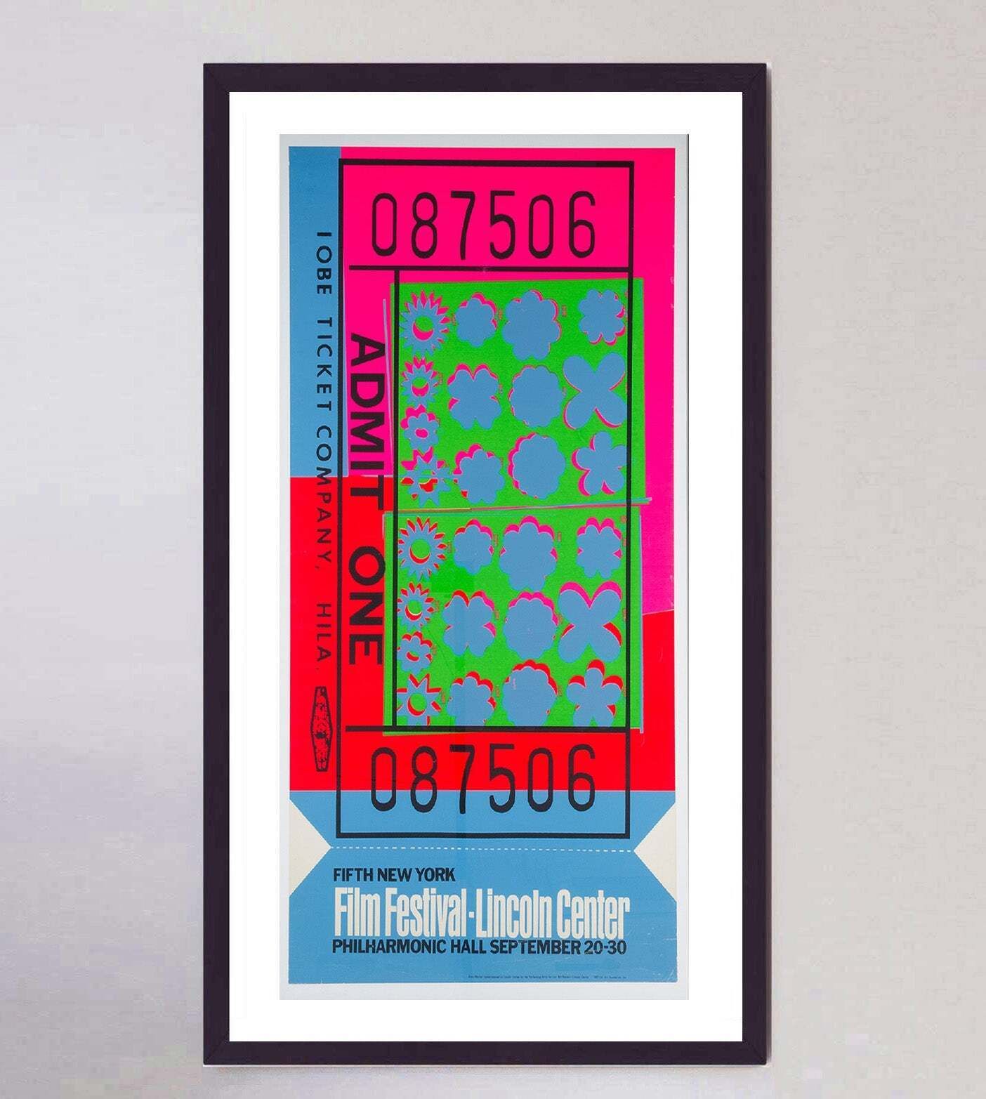 5h New York Film Festival 1967   Andy Warhol Original Vintage Poster photo furniture
