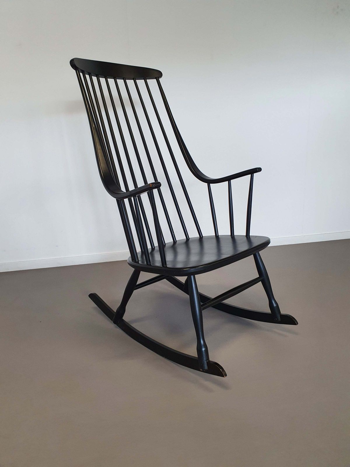 Black Lena Larsson Voor Nesto Rocking Chair 1960s
