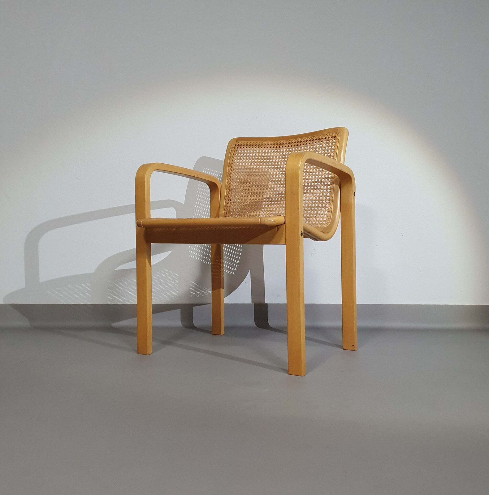 Beech Wood And Webbing Side Chair By Olivo Pietro, Italy, 1970s photo furniture