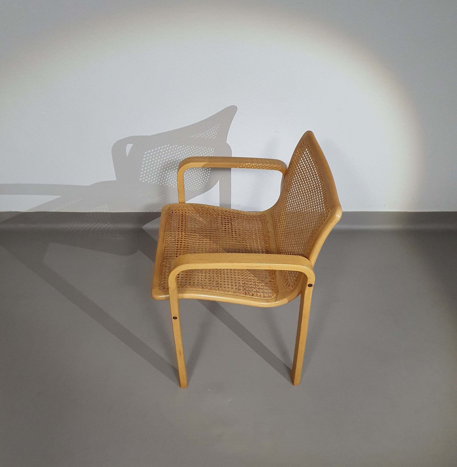 Beech Wood And Webbing Side Chair By Olivo Pietro, Italy, 1970s photo 423.0