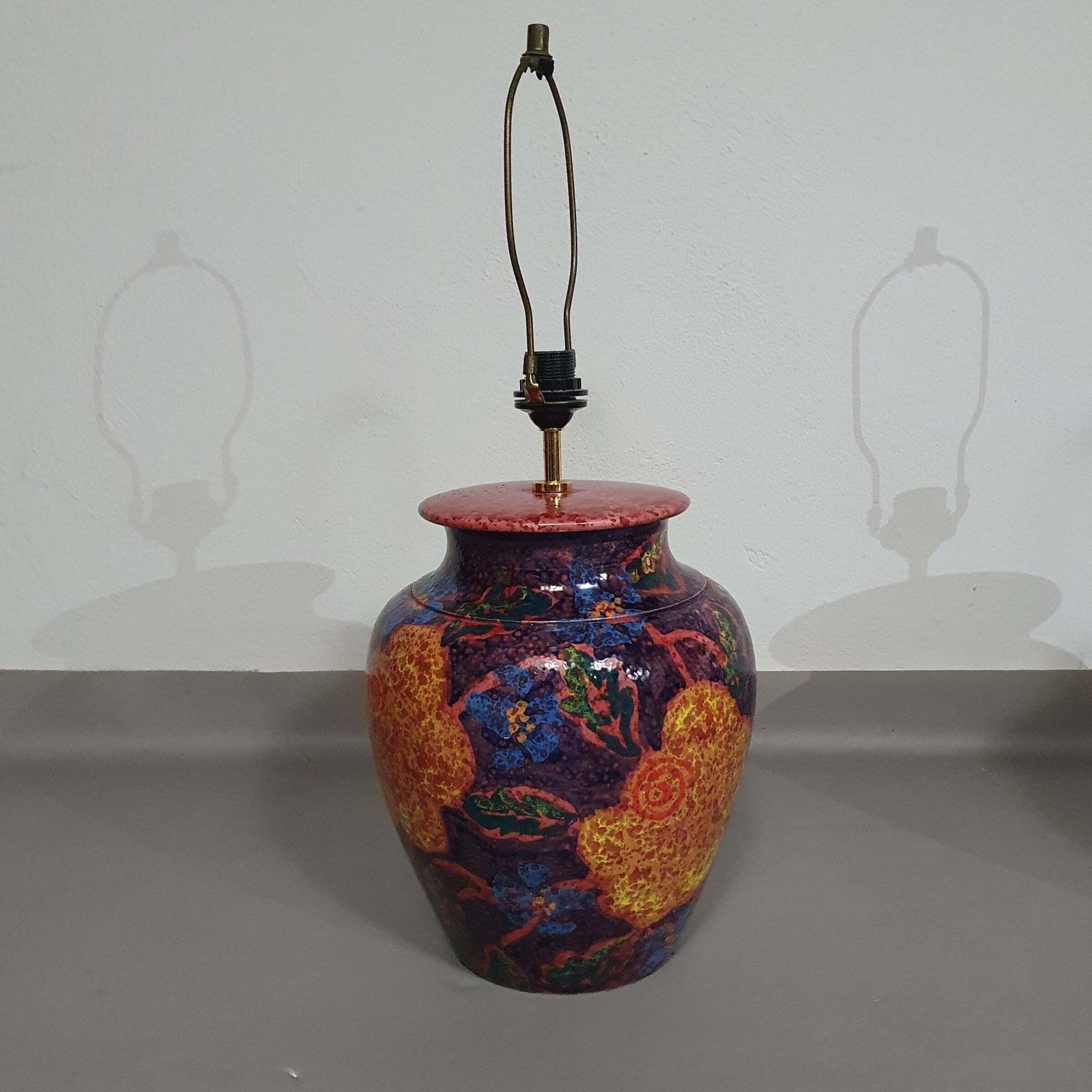 Home Decor Hand   Turned Ceramic / Glazed Vase Lamp Holders 70s ( Most Likely French ) photo