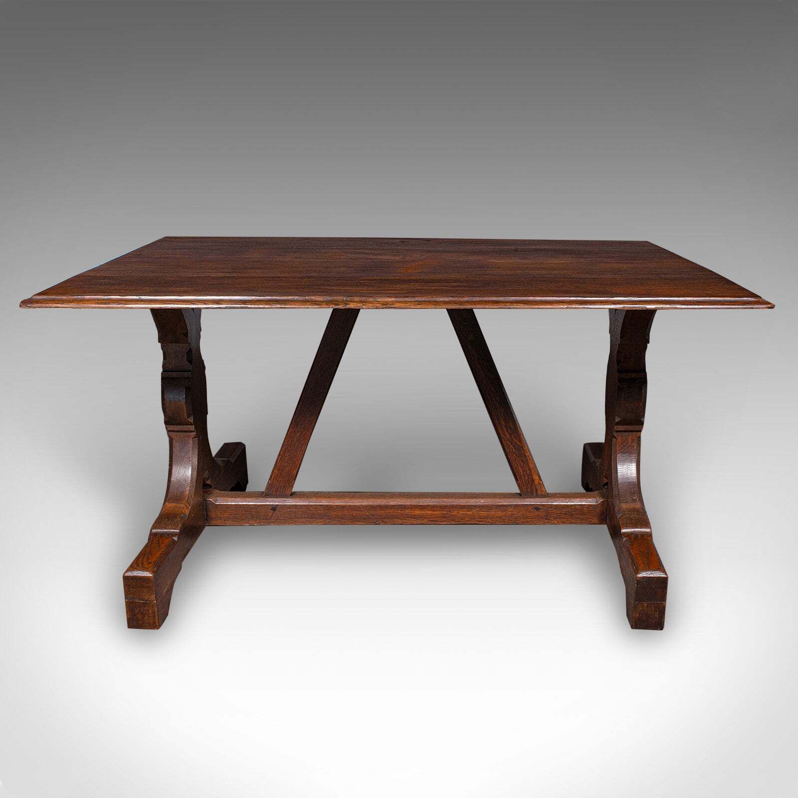 Antique 6 Seat Dining Table, English, Oak, Gothic Revival, Kitchen, Victorian photo furniture