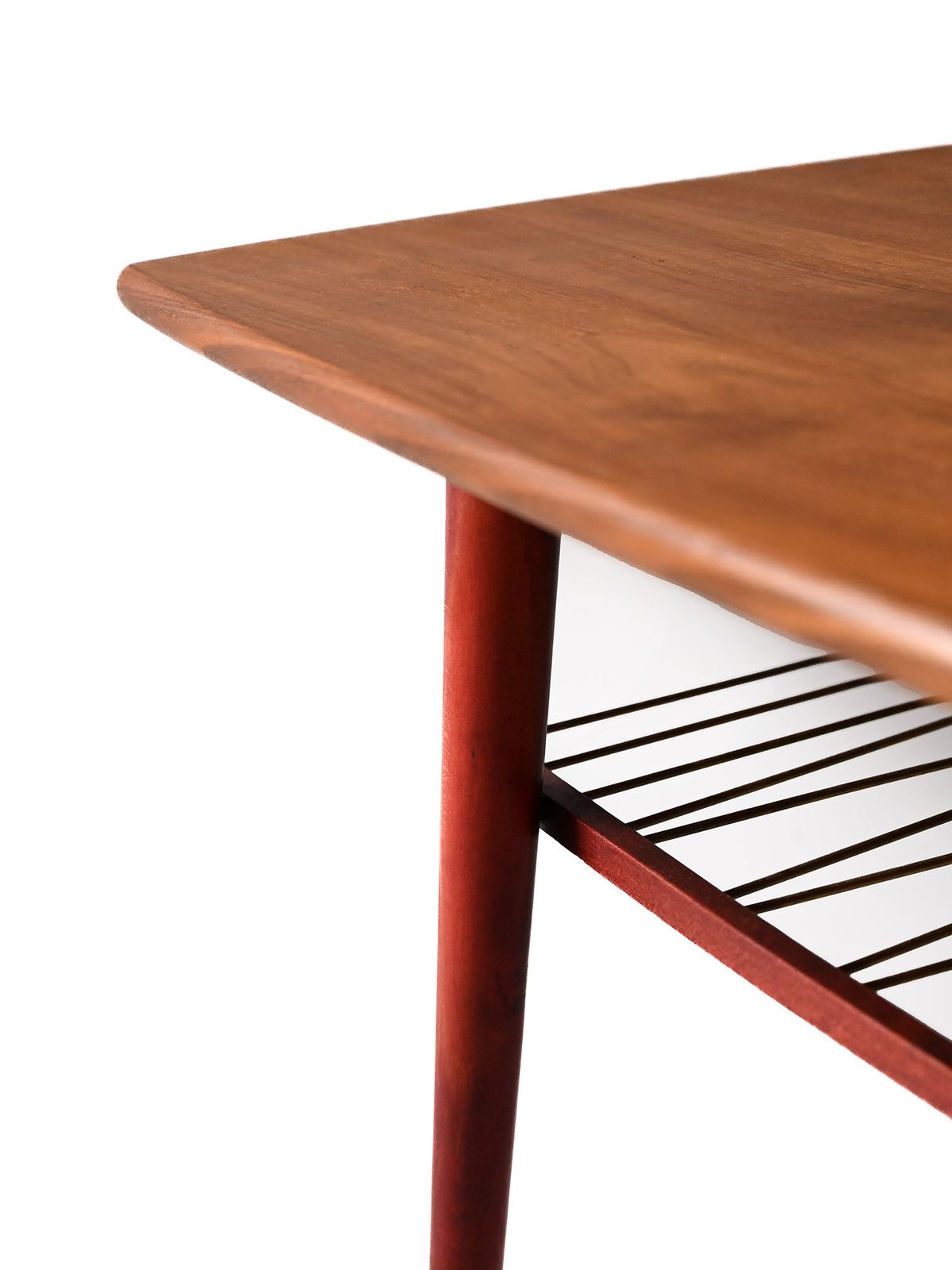 Vintage Scandinavian Coffee Table With Metal Shelf photo 500.0